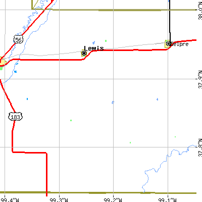 Zip code 67552 close-up map