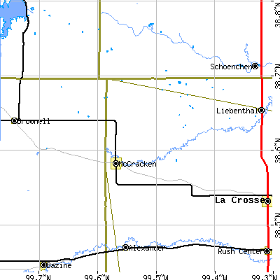Zip code 67556 close-up map