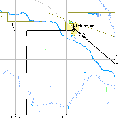 Zip code 67561 close-up map