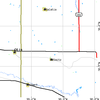 Zip code 67564 close-up map