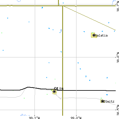Zip code 67565 close-up map