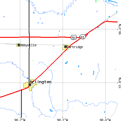 Zip code 67566 close-up map