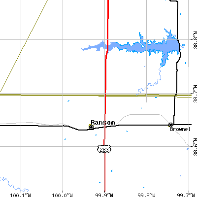 Zip code 67572 close-up map
