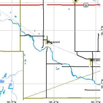 Zip code 67573 close-up map
