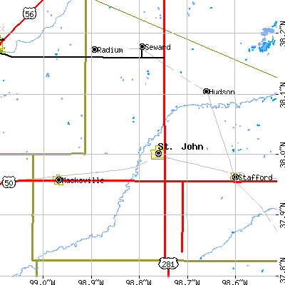 Zip code 67576 close-up map