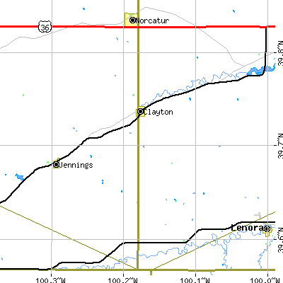Zip code 67629 close-up map