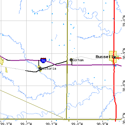 Zip code 67640 close-up map