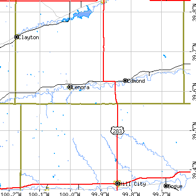 Zip code 67645 close-up map