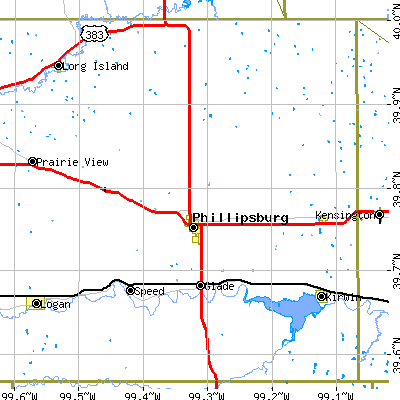 Zip code 67661 close-up map