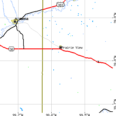 Zip code 67664 close-up map