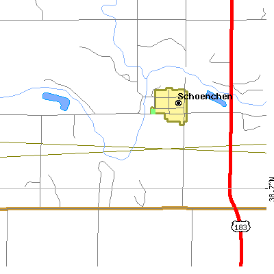 Zip code 67667 close-up map
