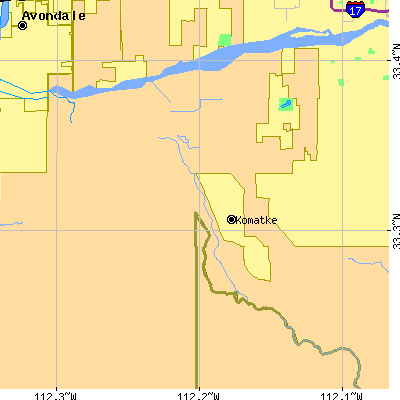 Zip code 85339 close-up map