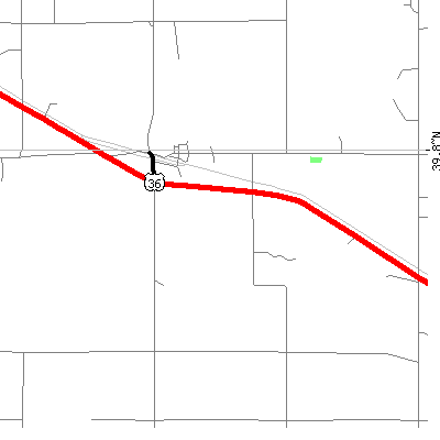 Zip code 67670 close-up map