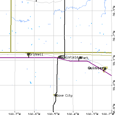 Zip code 67737 close-up map