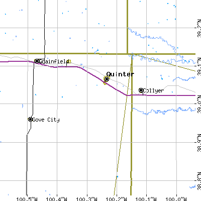Zip code 67752 close-up map