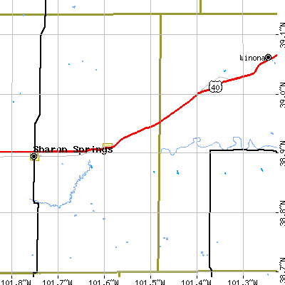 Zip code 67761 close-up map