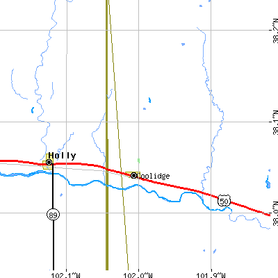 Zip code 67836 close-up map