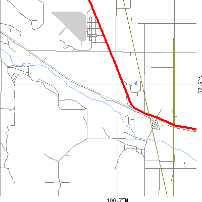 Zip code 67868 close-up map