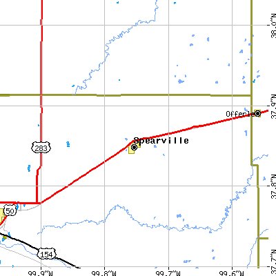 Zip code 67876 close-up map