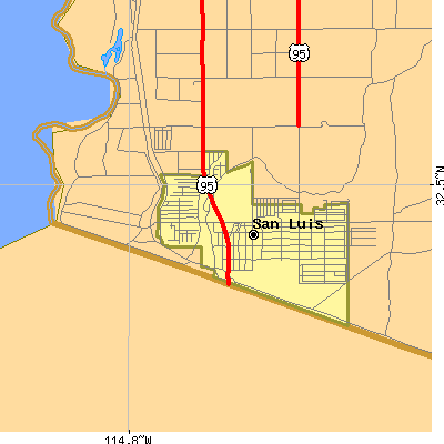 Zip code 85349 close-up map