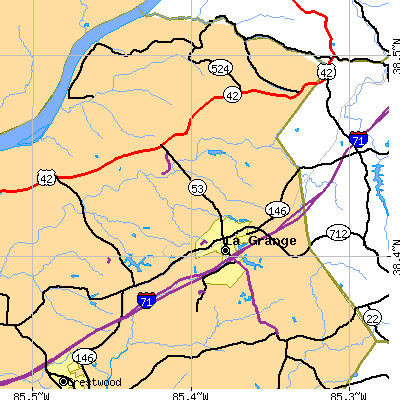 Zip code 40031 close-up map
