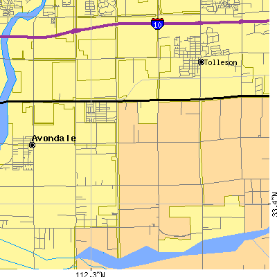 Zip code 85353 close-up map