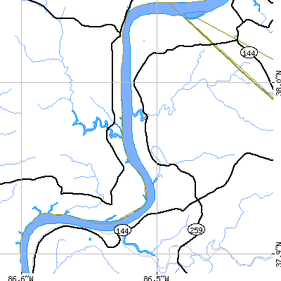 Zip code 40170 close-up map