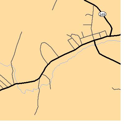 Zip code 40339 close-up map