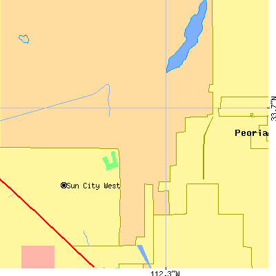 Zip code 85373 close-up map