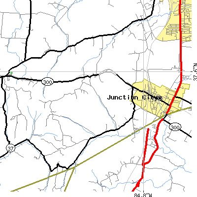 Zip code 40440 close-up map