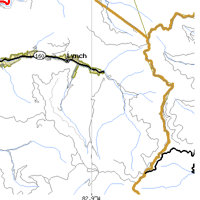 Zip code 40855 close-up map