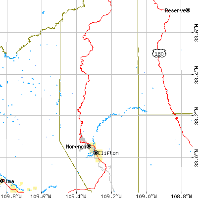 Zip code 85533 close-up map