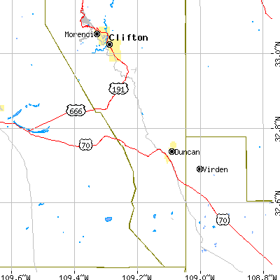 Zip code 85534 close-up map
