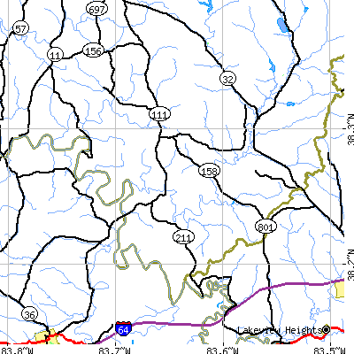 Zip code 41049 close-up map