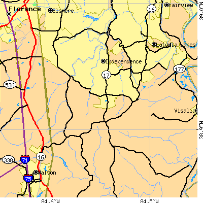 Zip code 41051 close-up map