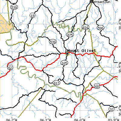 Zip code 41064 close-up map