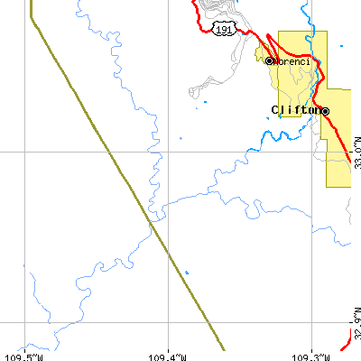 Zip code 85540 close-up map
