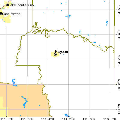 Zip code 85541 close-up map