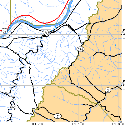 Zip code 41141 close-up map