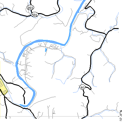 Zip code 41260 close-up map
