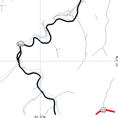 Zip code 41538 close-up map