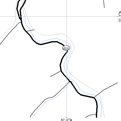 Zip code 41549 close-up map