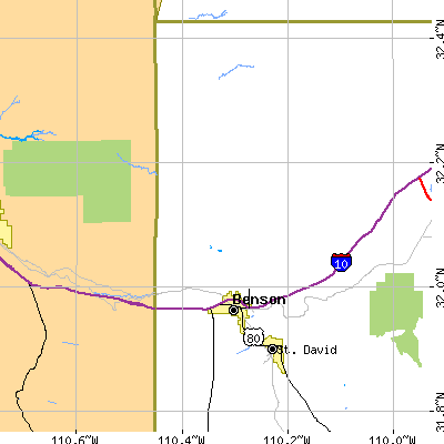 Zip code 85602 close-up map