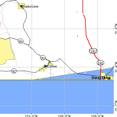 Zip code 85603 close-up map
