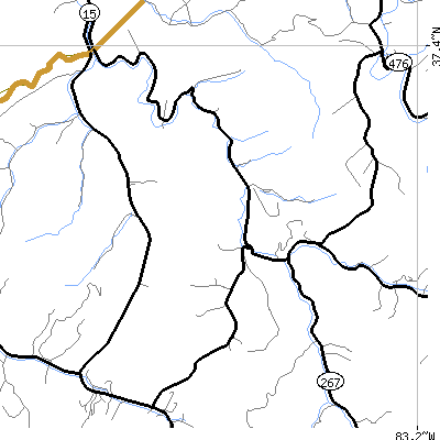 Zip code 41736 close-up map