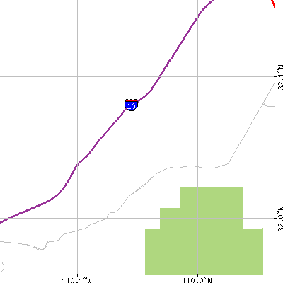 Zip code 85609 close-up map
