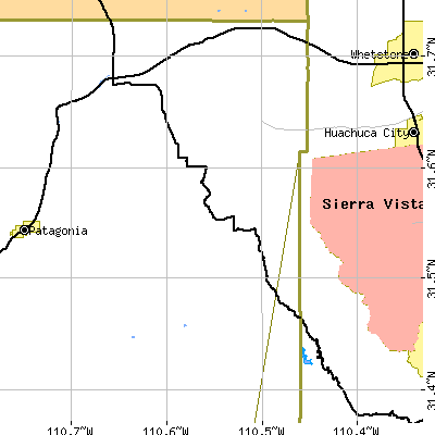 Zip code 85611 close-up map