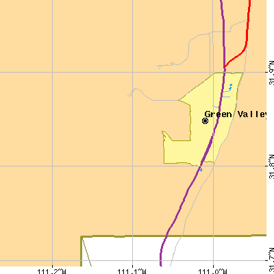 Zip code 85614 close-up map