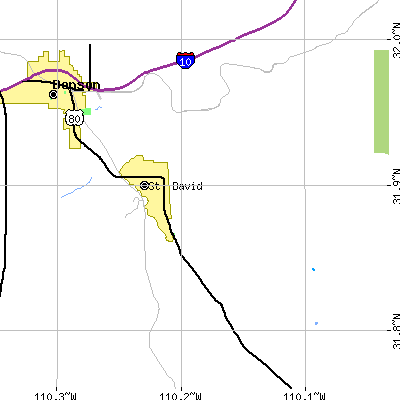 Zip code 85630 close-up map