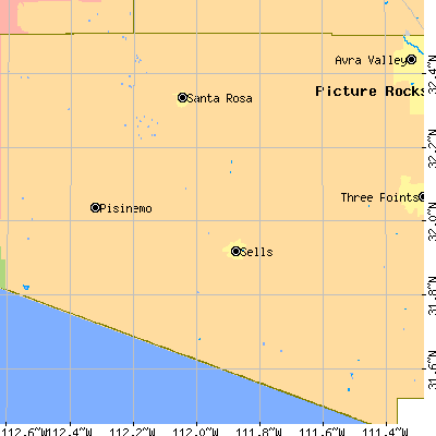 Zip code 85634 close-up map